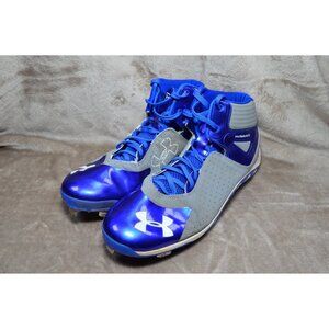 Under Armour Mens  Baseball Cleets Size 10.5 Blue & Gray Spine Heater ST Sport